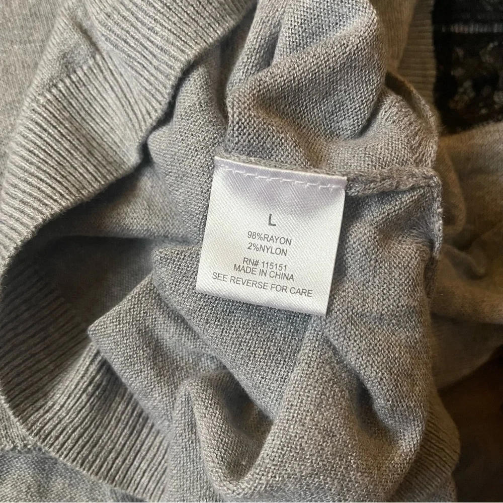 Romeo and Juliet long sleeve gray sweater with black lace- large​
